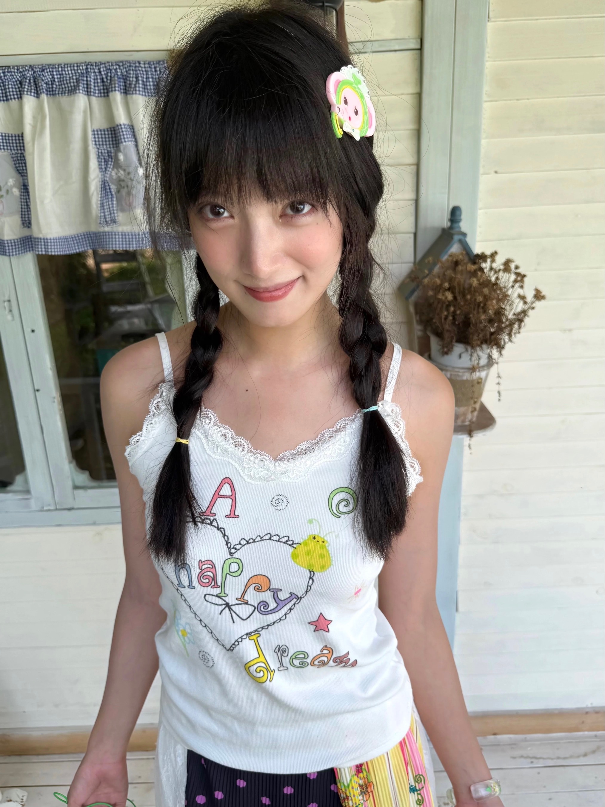 New🍓 彩色蕾絲花邊背心