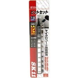 日本 SK11 藤原產業 超短 全長12mm 起子頭套裝10件組 一字 十字 六角 窄空間  SBT1210H