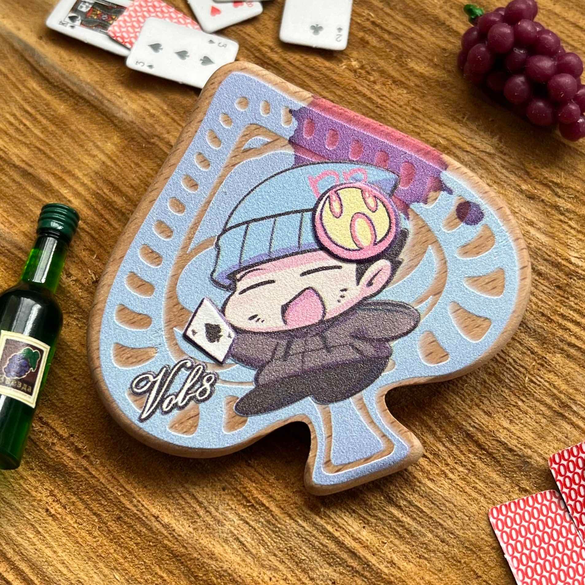 [場後出貨][逆轉裁判]染血的A 黑桃浮雕木片徽章