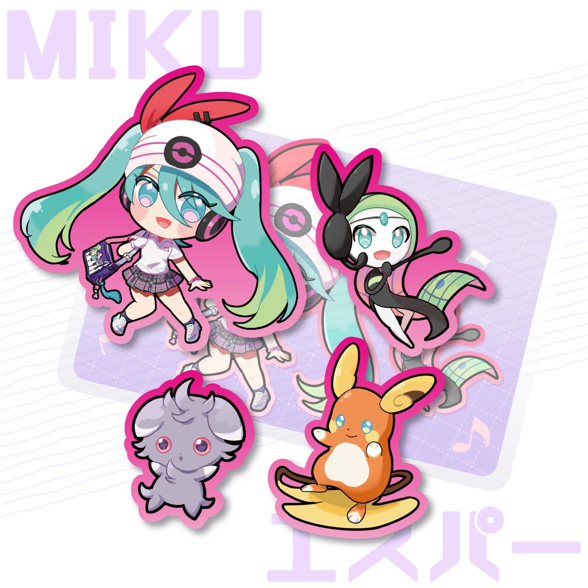 寶可夢-超能力MIKU貼紙組