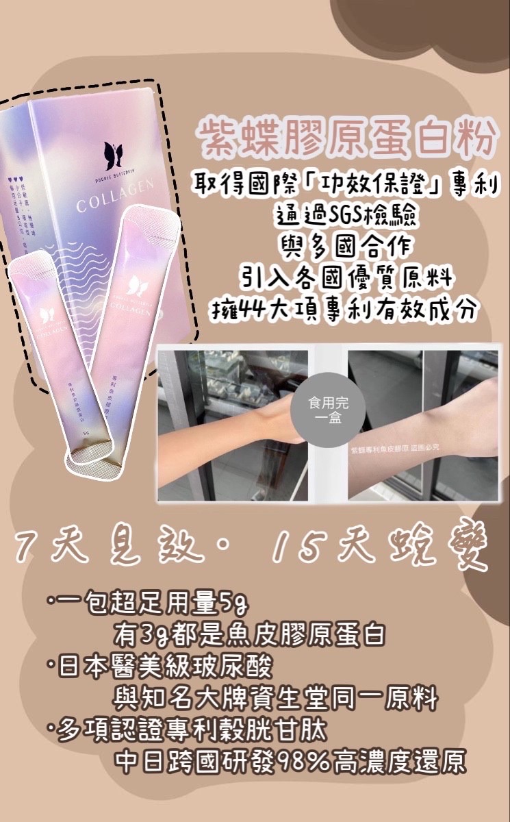 下單即贈小禮物🎁七天超強有感❤️‍🔥紫蝶專利魚皮膠原蛋白🐟