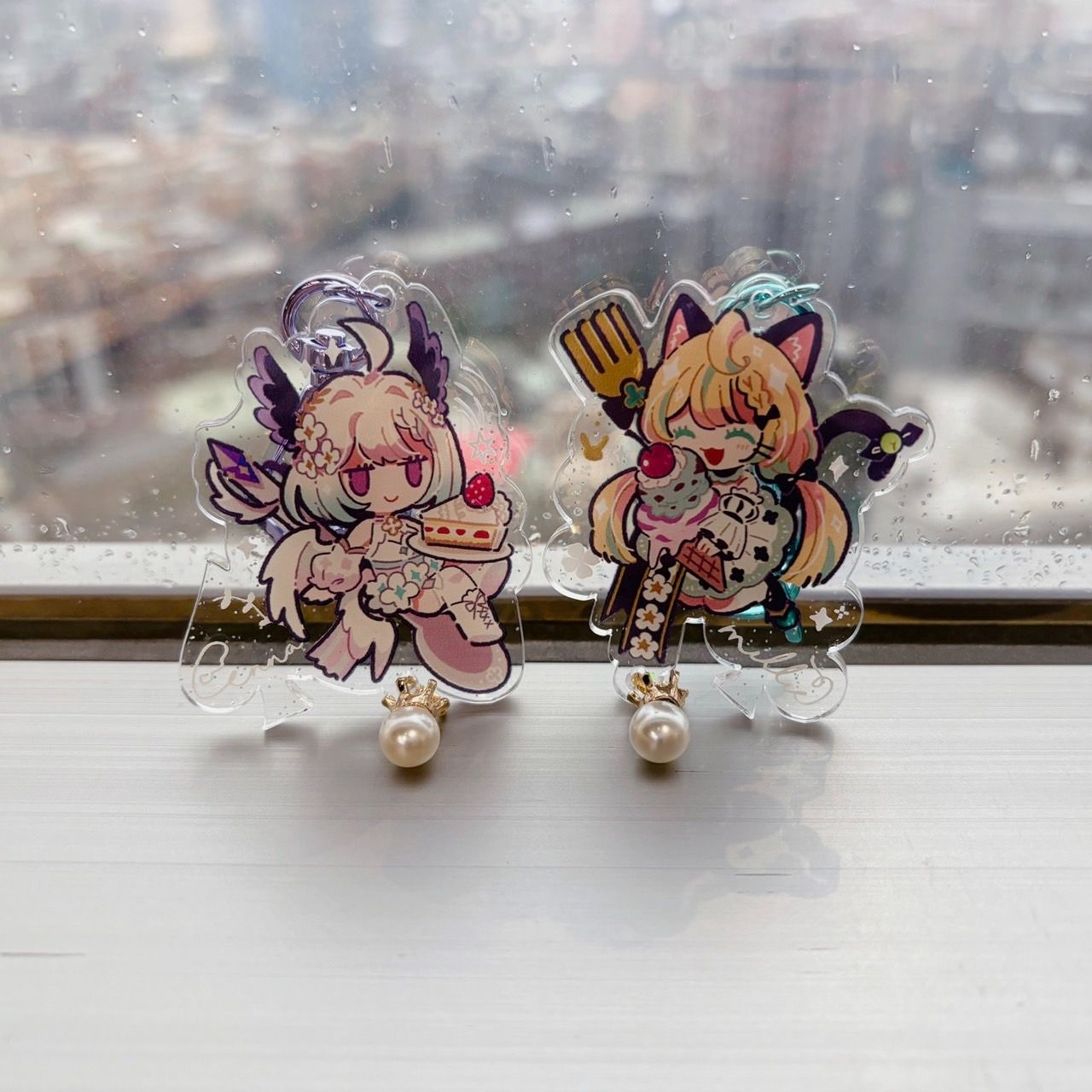 貓鳥點心扣壓克力