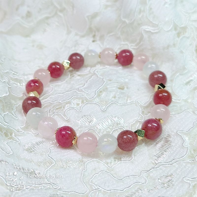 【手串】野玫瑰｜天然石手串 手圍約16cm