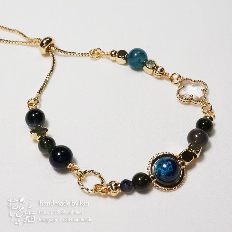 【手鍊】行星聚集｜天然石手鍊 手圍約15~18cm