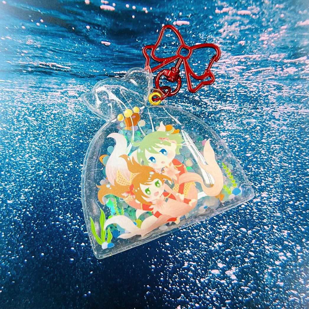 【SideM】金魚卷咲 亮片入水金魚袋吊飾