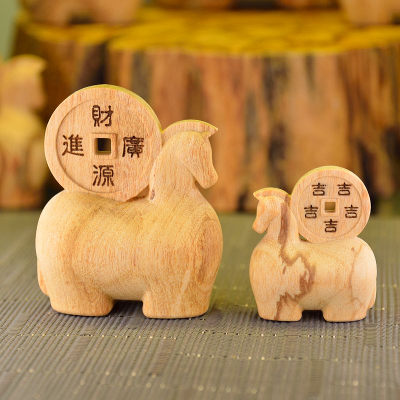 聖木馬上有錢擺件