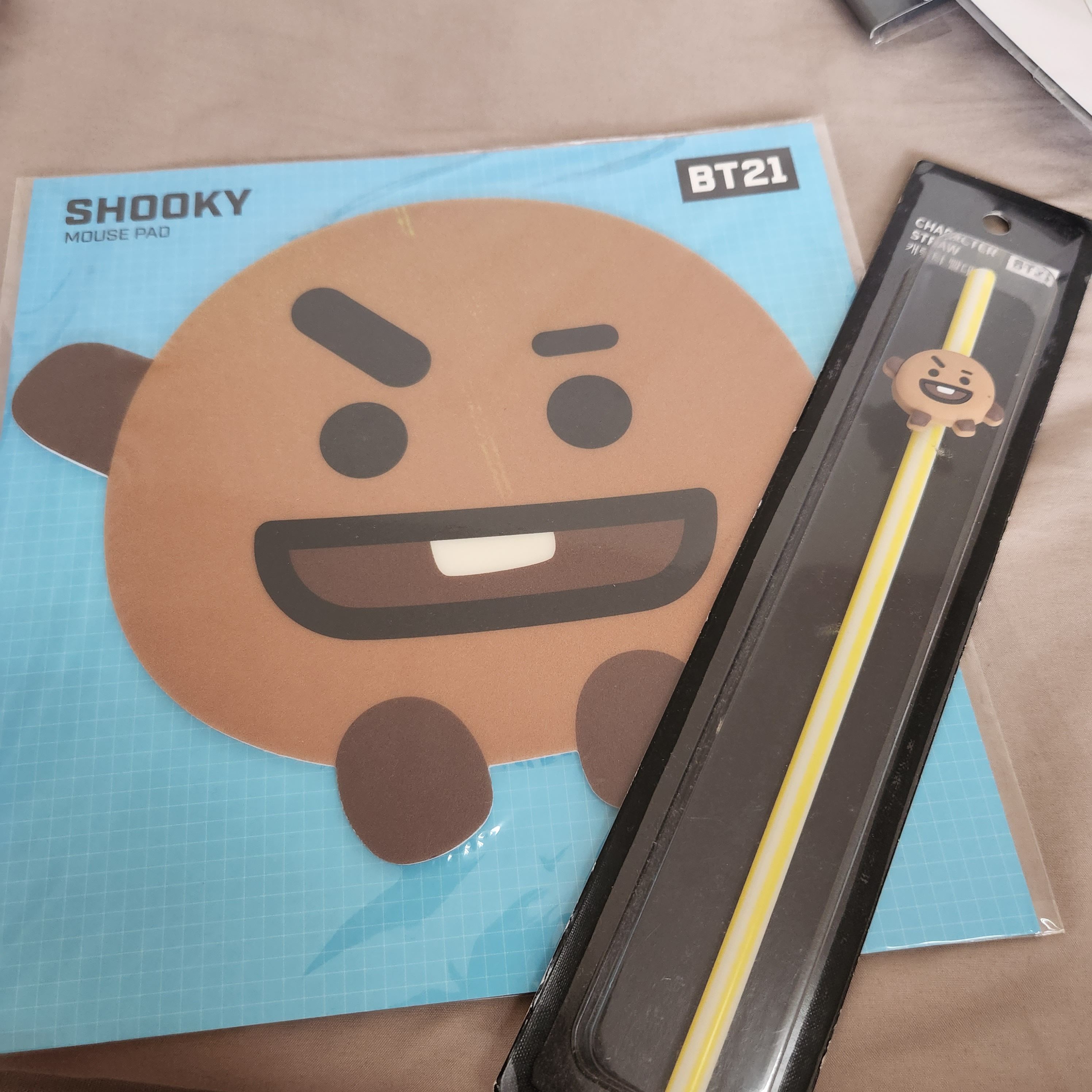 BT21 餅乾 滑鼠墊 環保吸管