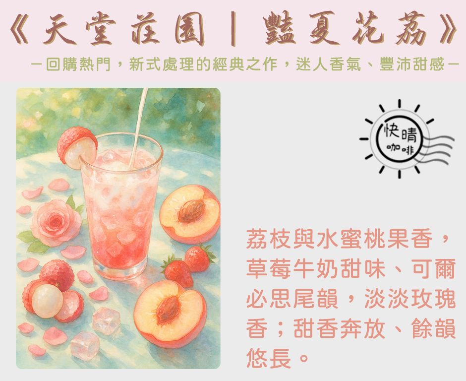 哥倫比亞｜天堂莊園｜艷夏花荔｜雙重厭氧處理法