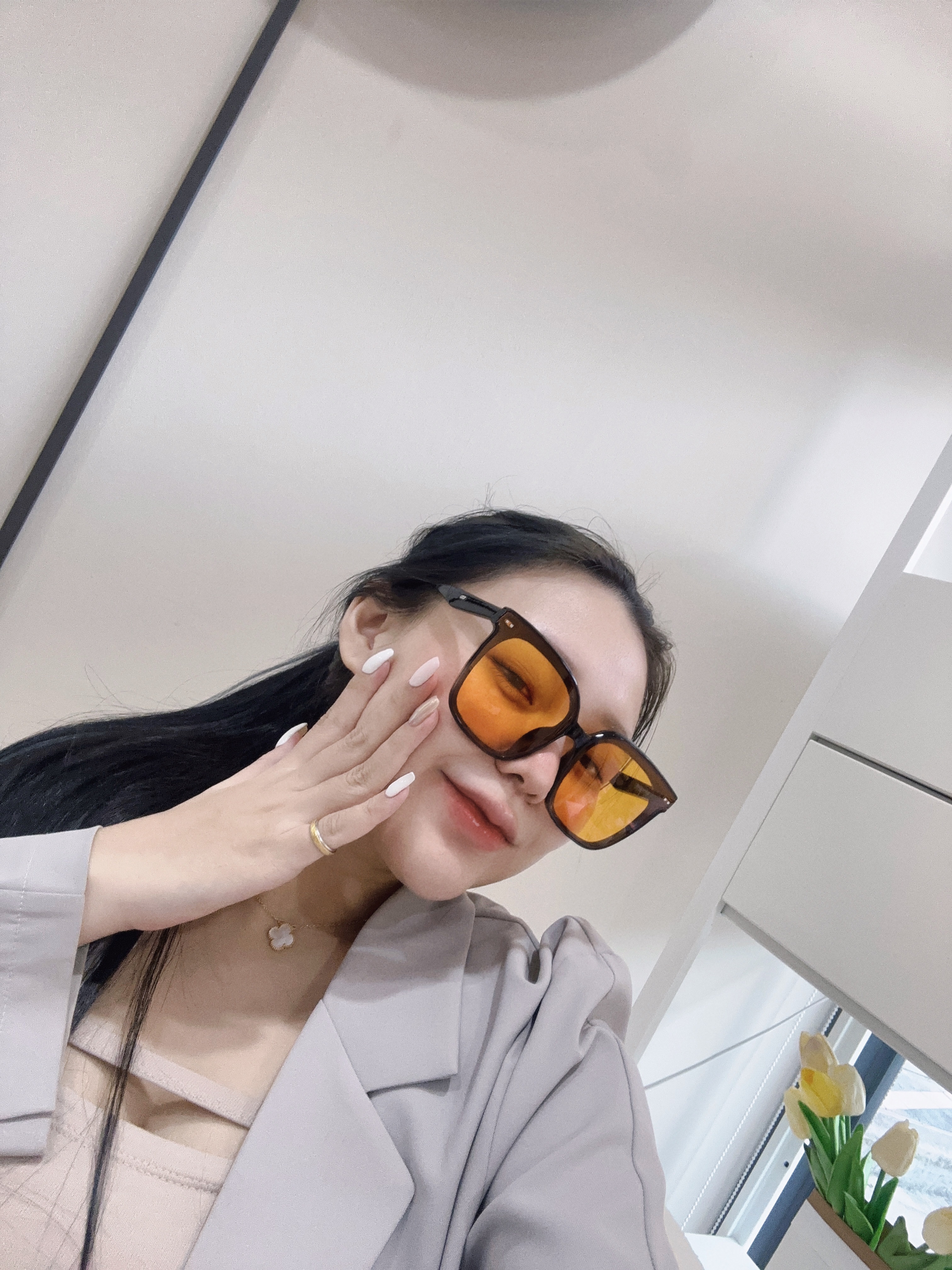 現貨韓版墨鏡🕶️任何臉型都可以駕馭（黃框、黑框）