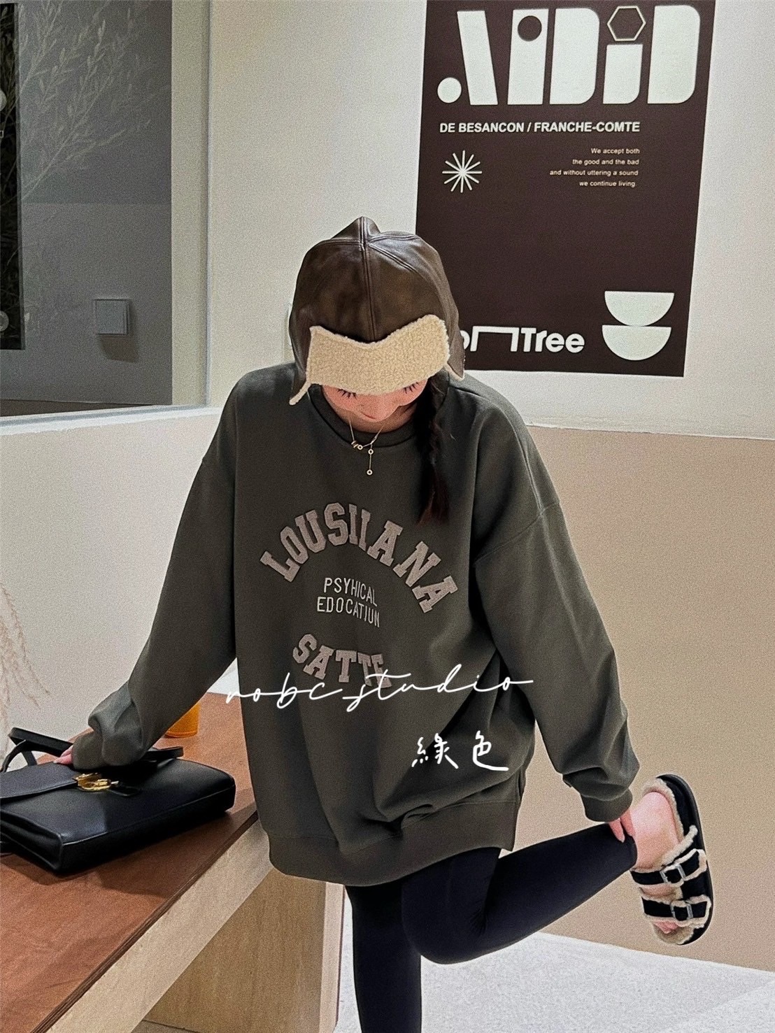 韓版 美式oversize大學T