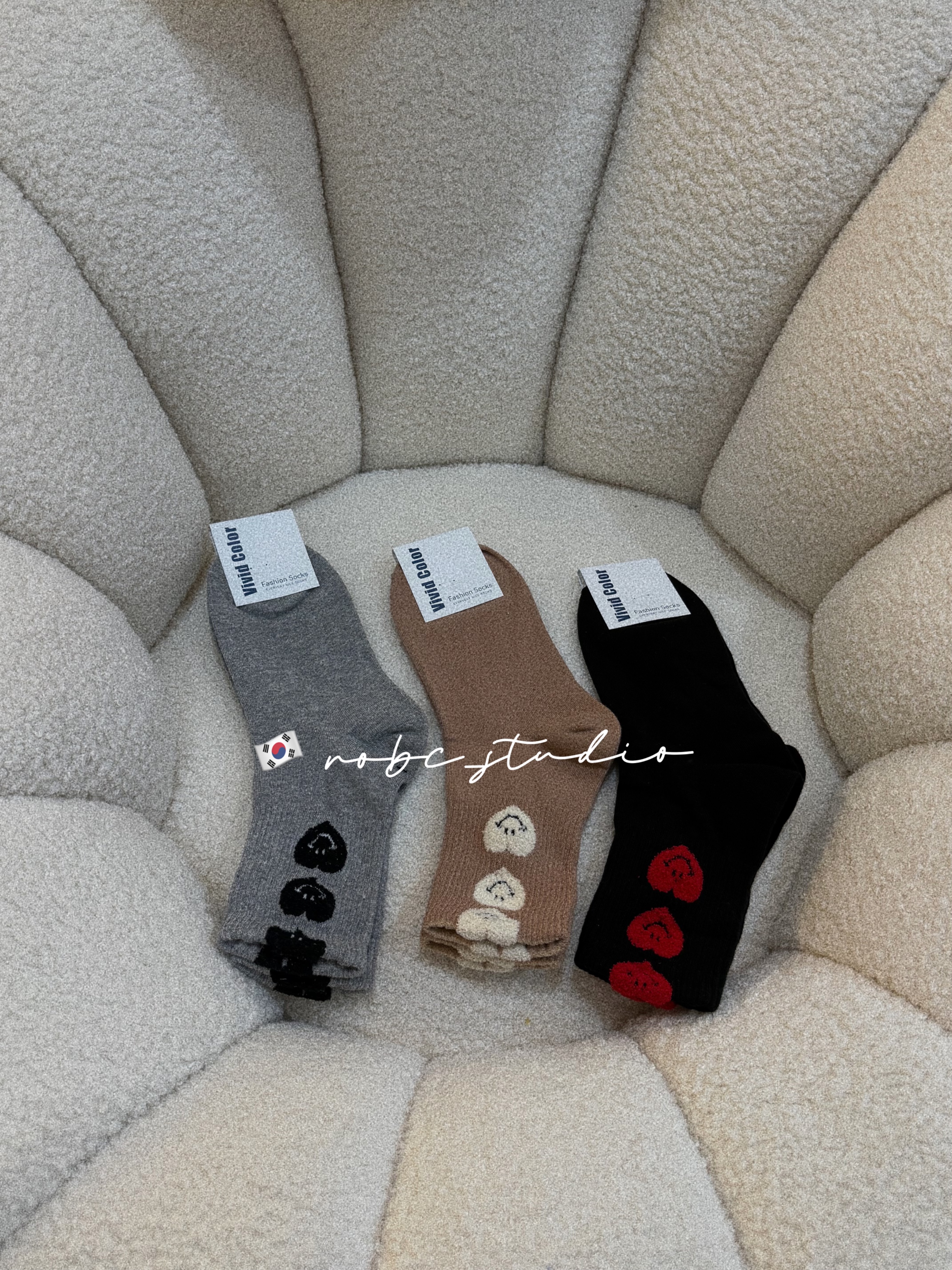 愛心長襪🧦一組不拆3雙「灰、黑、咖」