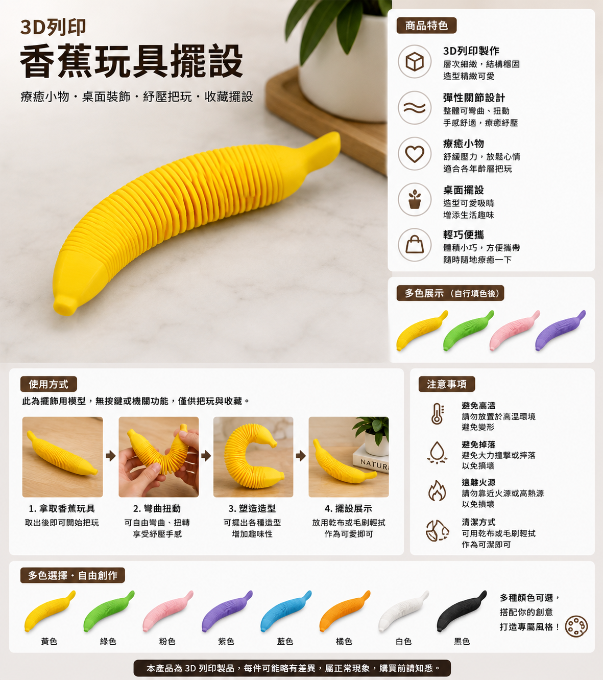 【3D列印】香蕉玩具擺設