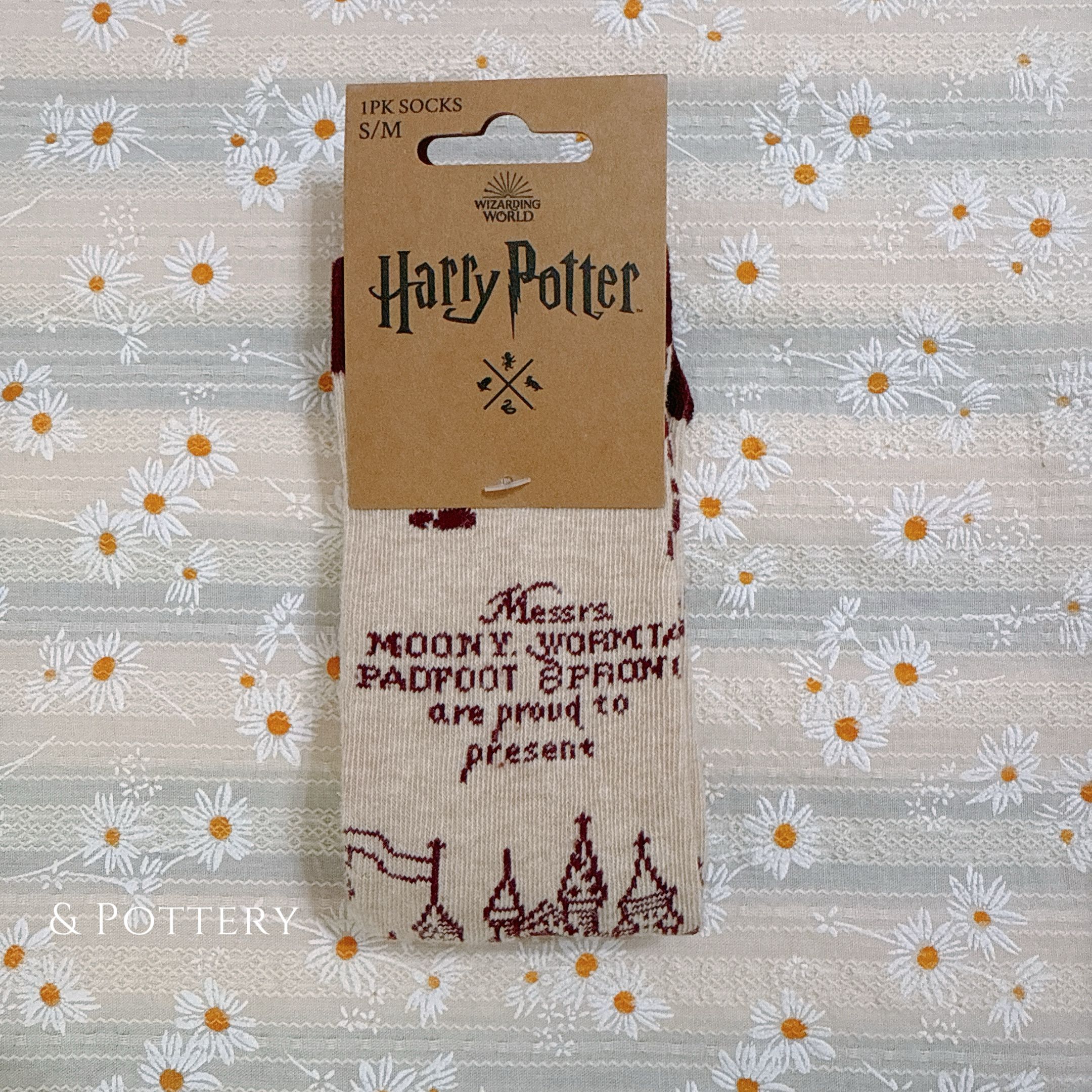 🔥現貨 ⚡哈利波特影城 劫盜地圖棉質短襪/中短襪 中筒襪 襪子 Harry Potter 哈利波特