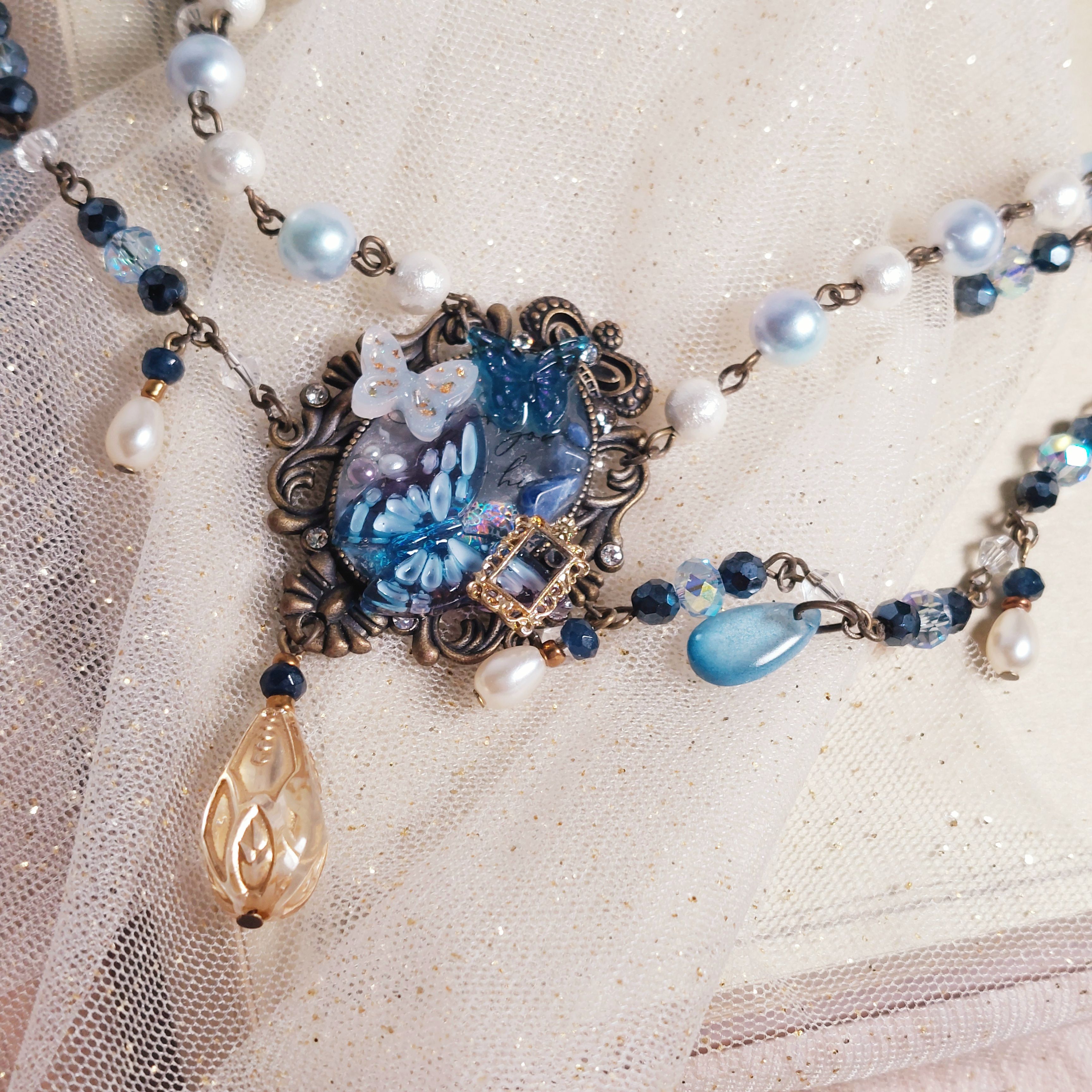 夜蝶古典珍珠項鍊