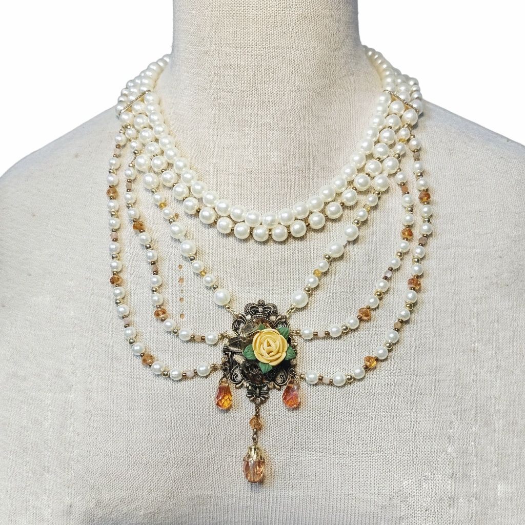 古典多層串珠項鍊