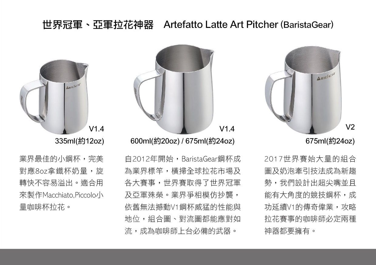拉花神器重磅回歸!V1-經典款，V2-競技鋼杯一次滿足!