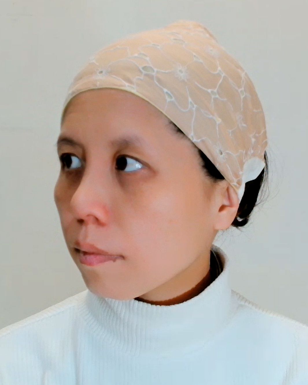 蕾絲繡花頭巾_純天然材質，非一般蕾絲為尼龍材質