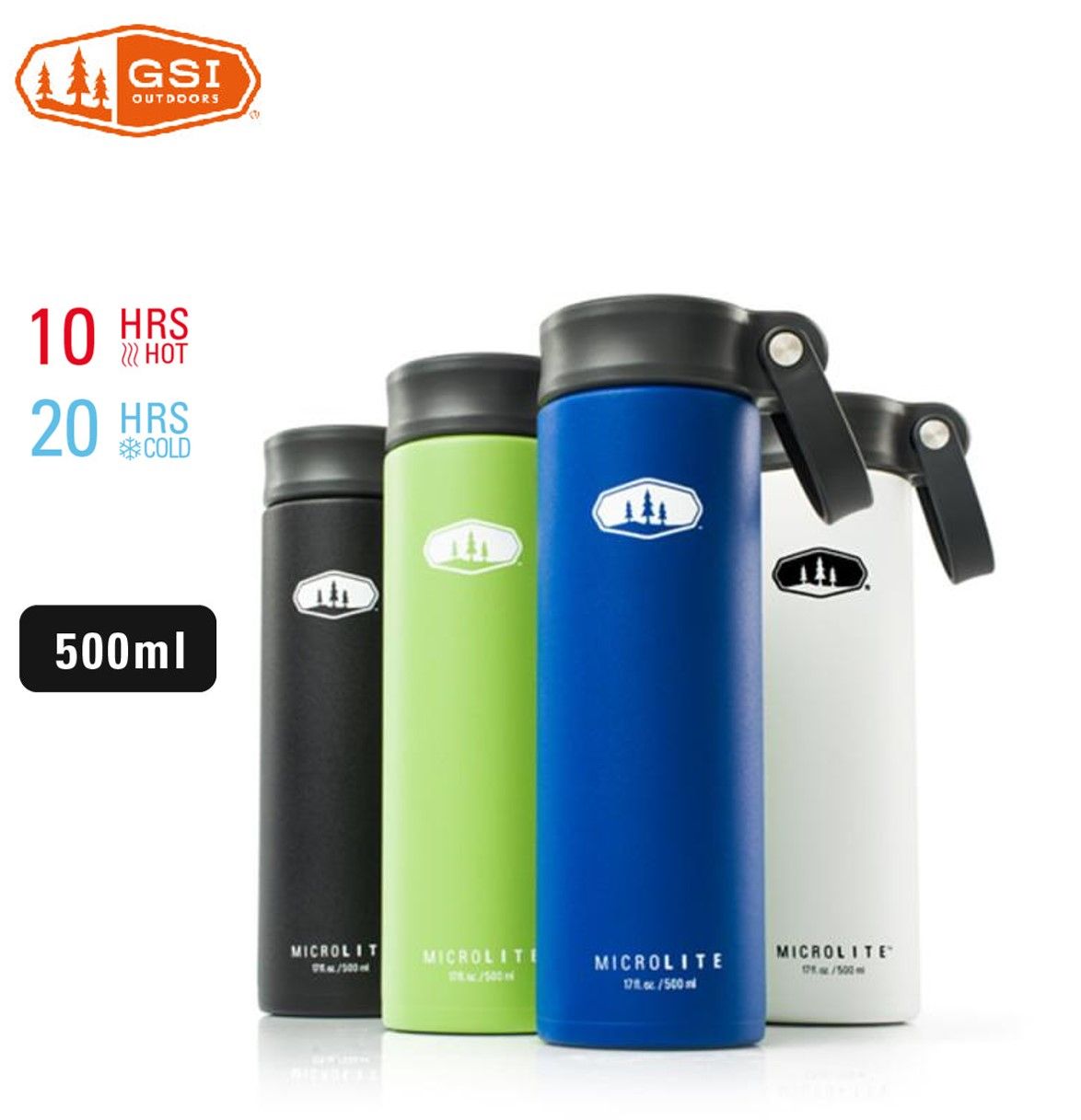 【GSI】美國-輕量不鏽鋼真空保溫瓶 500ml （提環）