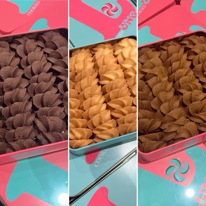 #小s推薦#小隆曲奇餅方盒單一口味三入（奶油原味+法芙娜可可+摩卡咖啡）優惠組合