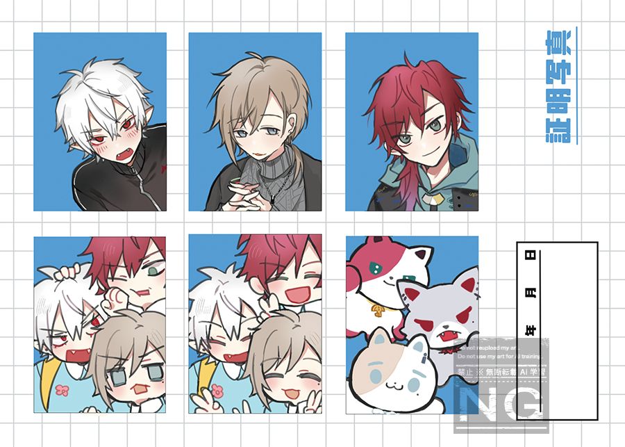 【彩虹社-ChroNoiR 貼紙系列五款】證件寫真/轉印貼/天使吸血鬼ver./大學ver./Style ver