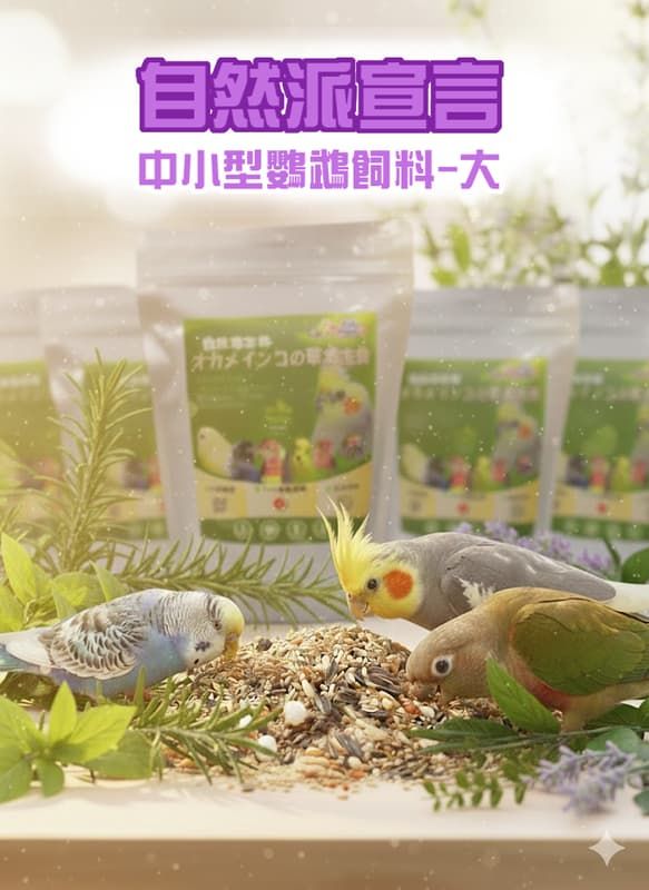 自然派的宣言/兩種包裝/新鮮穀物、真空氮氣包裝/適合小、中小型鸚鵡/台灣製