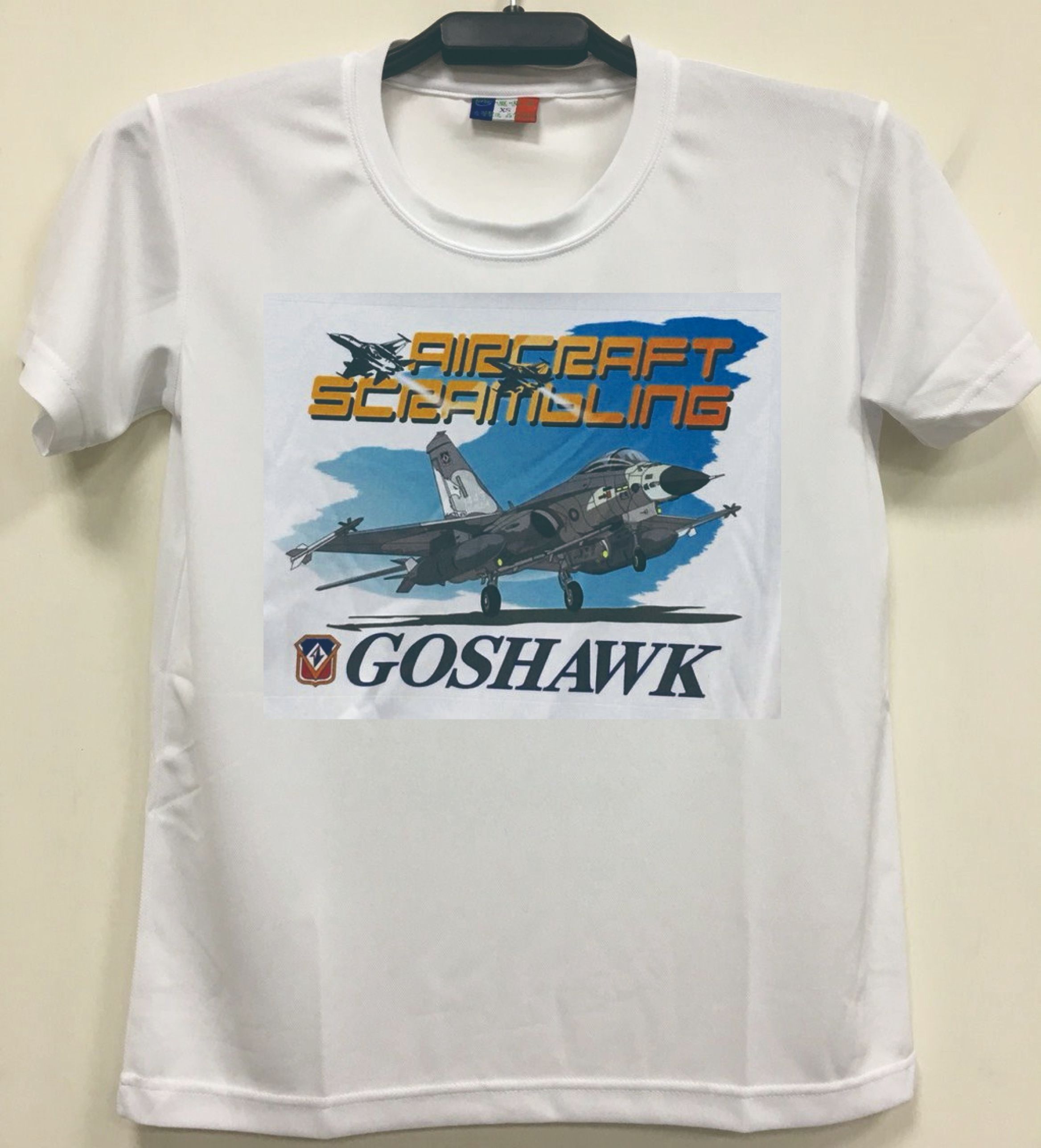 {我愛空軍}客製台灣製白色圓T小昇華IDF戰機圖案吸濕排汗衫ST009