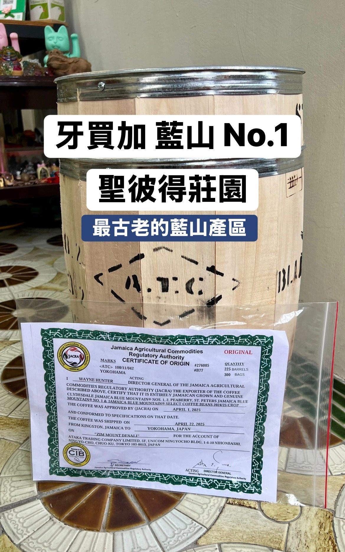 牙買加 藍山 NO.1 聖彼得莊園 水洗（純正100%）