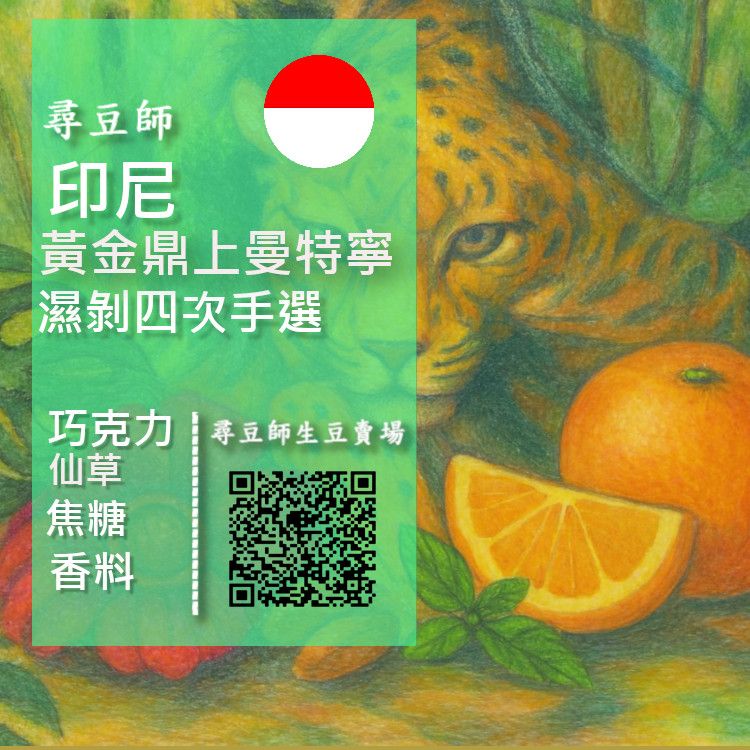 印尼_黃金鼎上曼特寧_濕剝處理_四次手選