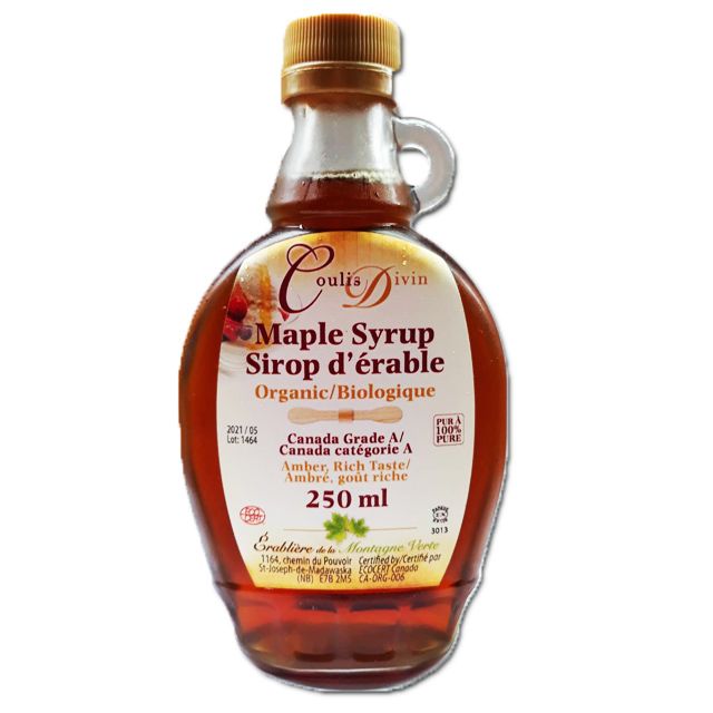 【即期品優惠_2024.06】COULIS DIVIN 加拿大A級有機楓葉糖漿（250ML）