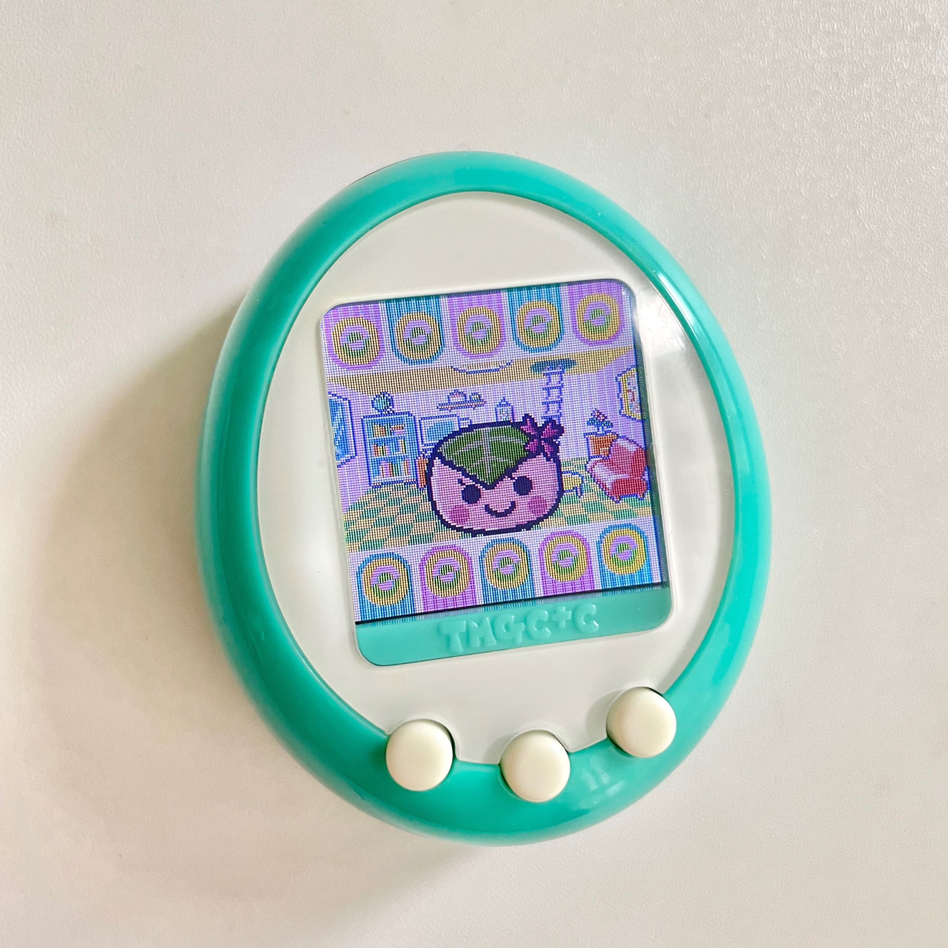 二手 2008 日本 Tamagotchi 塔麻可吉 藍綠色 彩六 絕版 懷舊 復古 電子雞 萬代 電子玩具