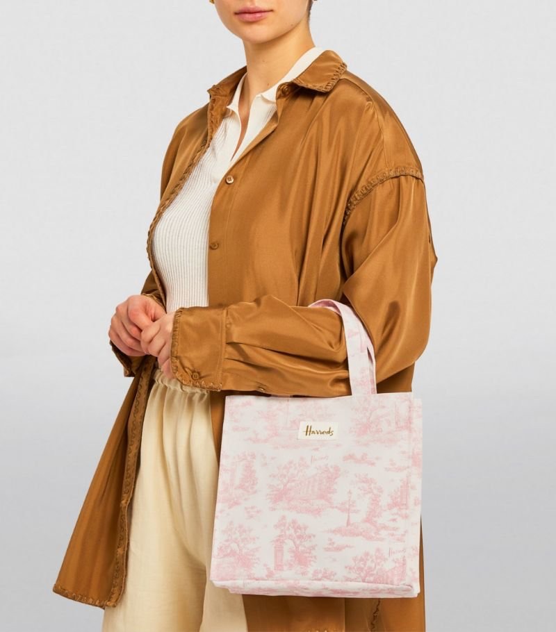 Harrods 粉紅印花小提袋
