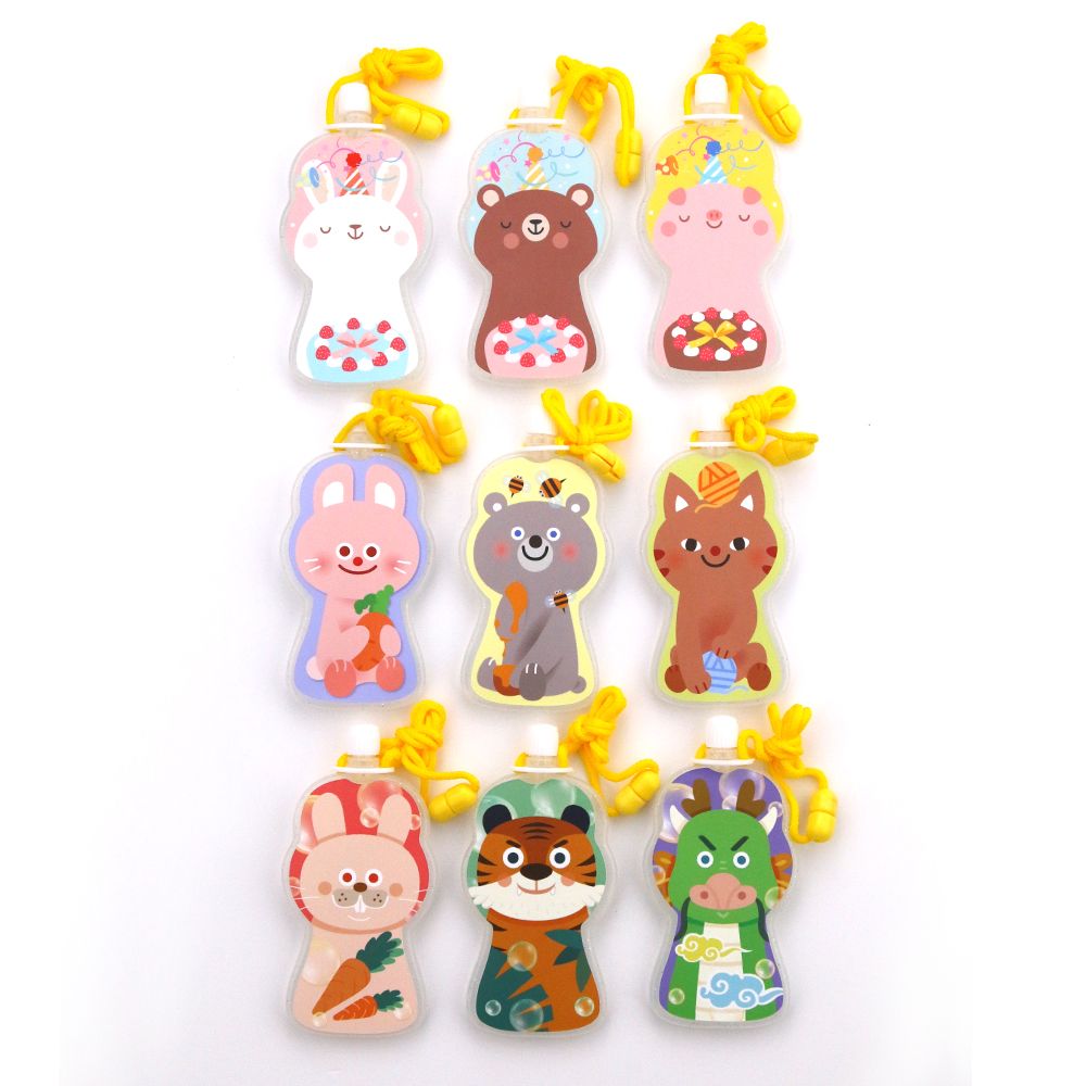 可愛泡泡瓶-DIY系列：熊、豬、兔。動物系列：兔、熊、貓。生肖系列：龍、虎、兔（生日派對、謝師宴小禮物、祝福小卡）