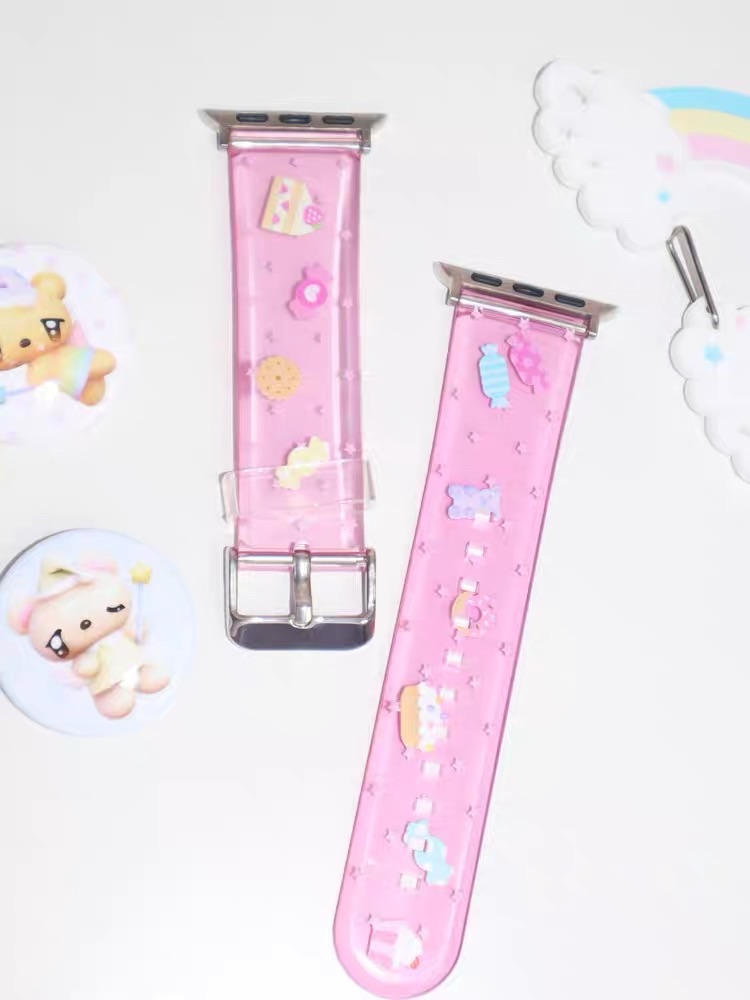 New💫 甜點透明粉糖果錶帶 iwatch