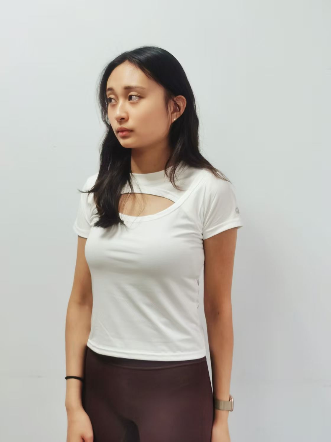 前鏤空短袖罩衫-三色