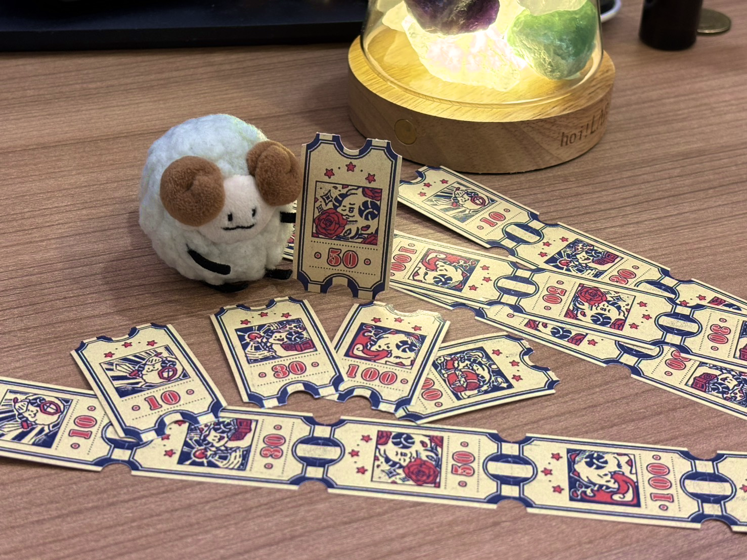 恐龍羊彩票-珠光紙貼紙