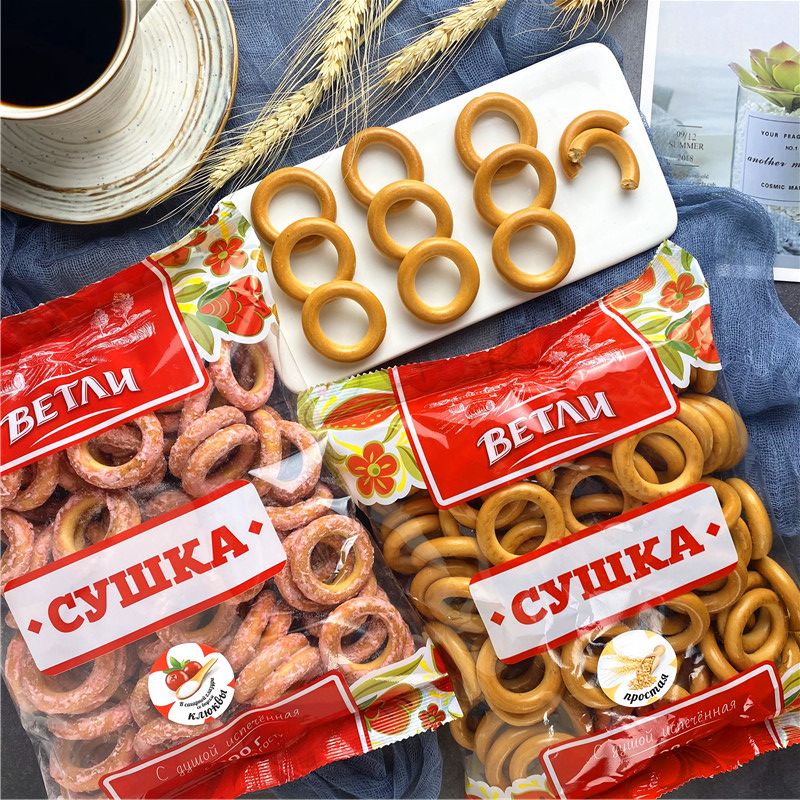 🇷🇺 俄羅斯 ВЕТЛИ 偉特力 麵包圈 進口零食  俄羅斯麵包圈蝴蝶餅進口低脂零食健身代餐異國零食下午茶點心餅乾