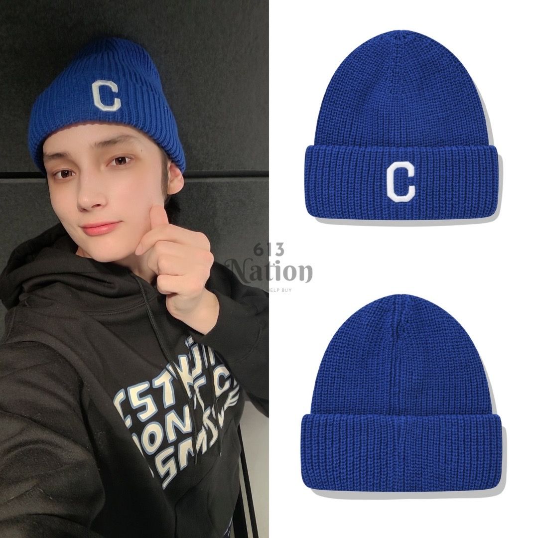 休寧凱同款COLLEGE C LOGO SHORT BEANIE