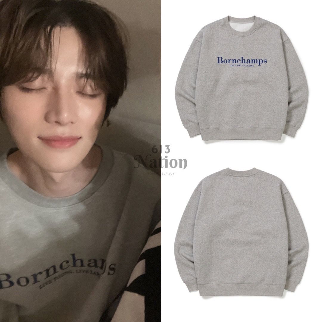 杋圭同款SERIF LOGO CREWNECK內刷毛大學T（55折）