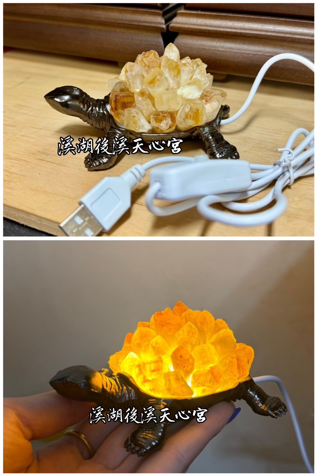 限量！水晶招財龜（可插電發光）