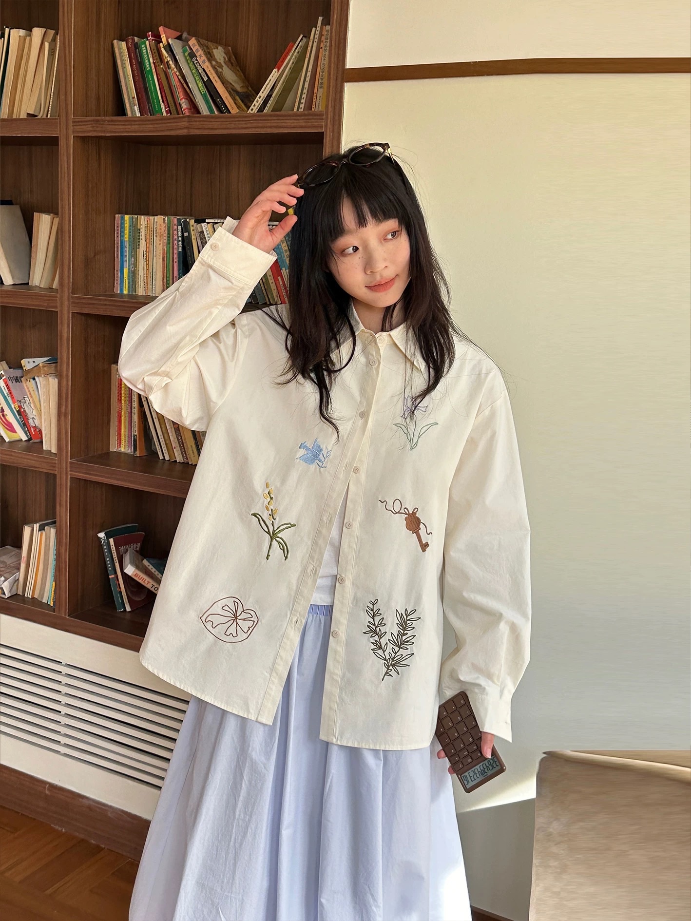 飛鴿與鑰匙 刺繡襯衫 2色