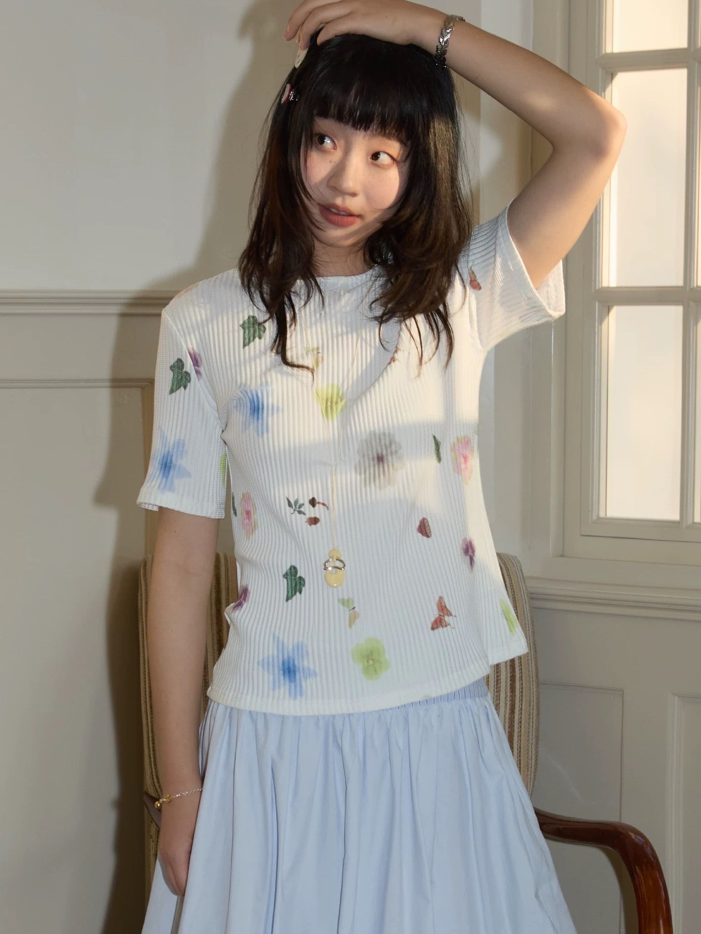 花園小憩 溫柔短袖上衣