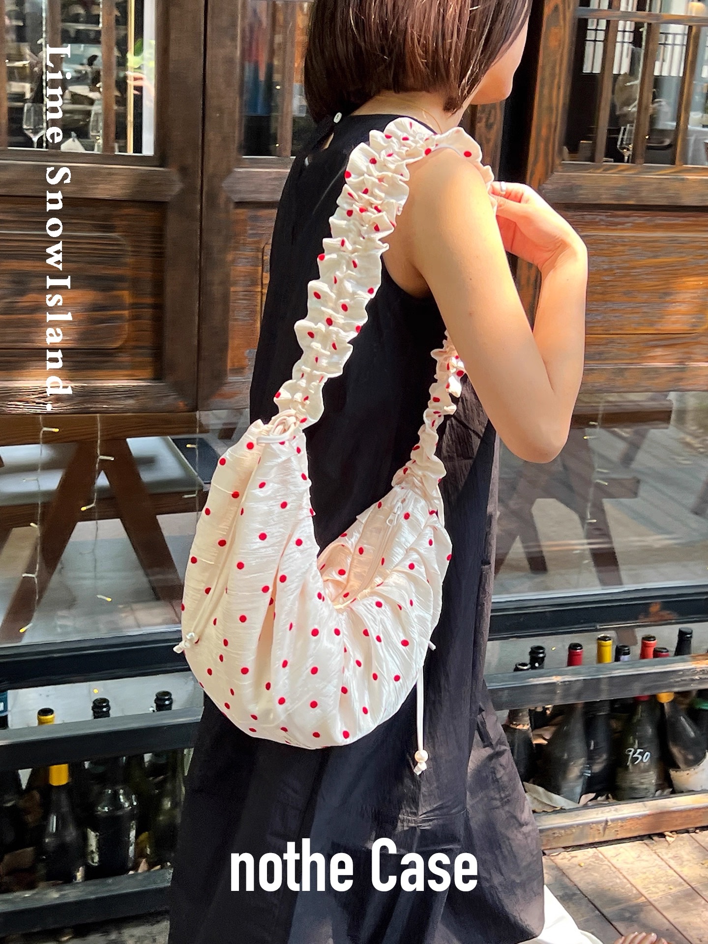 莓漣花影褶皺花邊波點餃子包