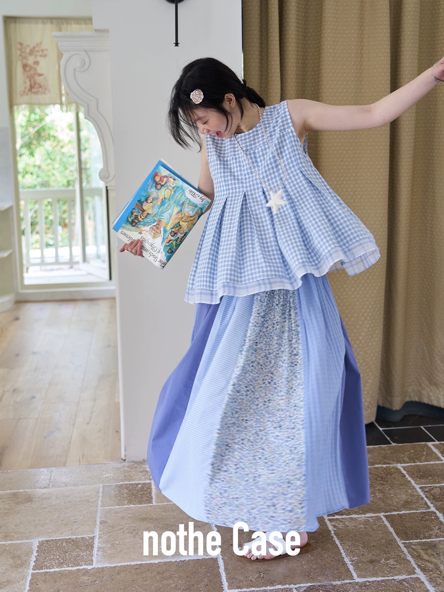 花窗漫遊 碎花拼接裙