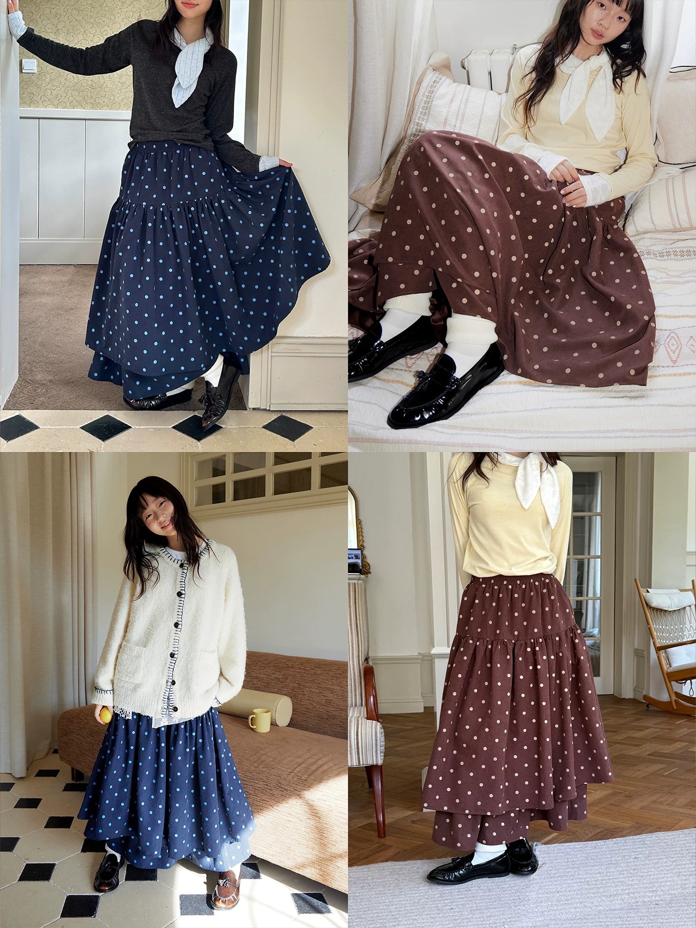 波點城堡 絨感波點蛋糕裙