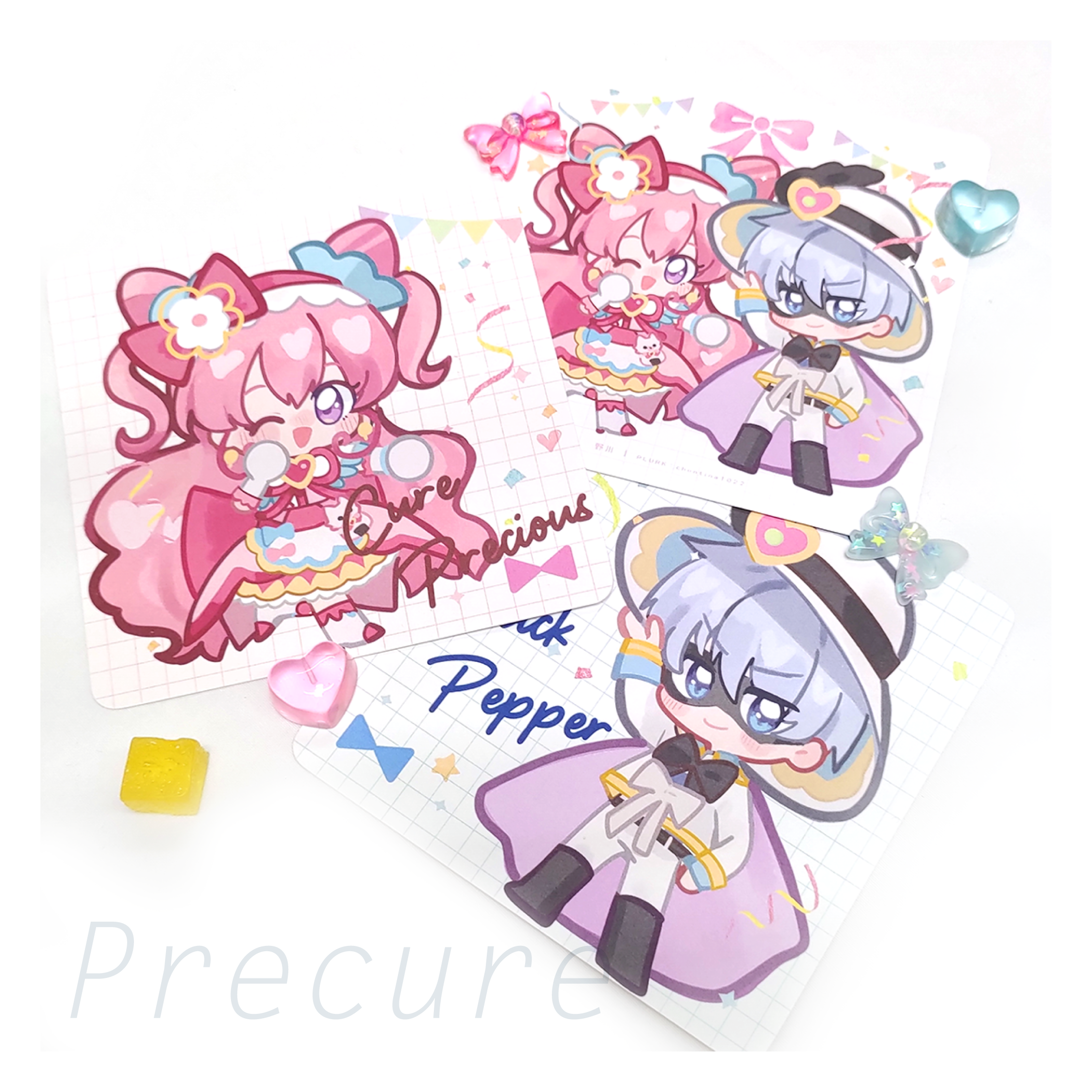 【光之美少女美味派對】Cure Precious × Black Pepper 小卡三入組