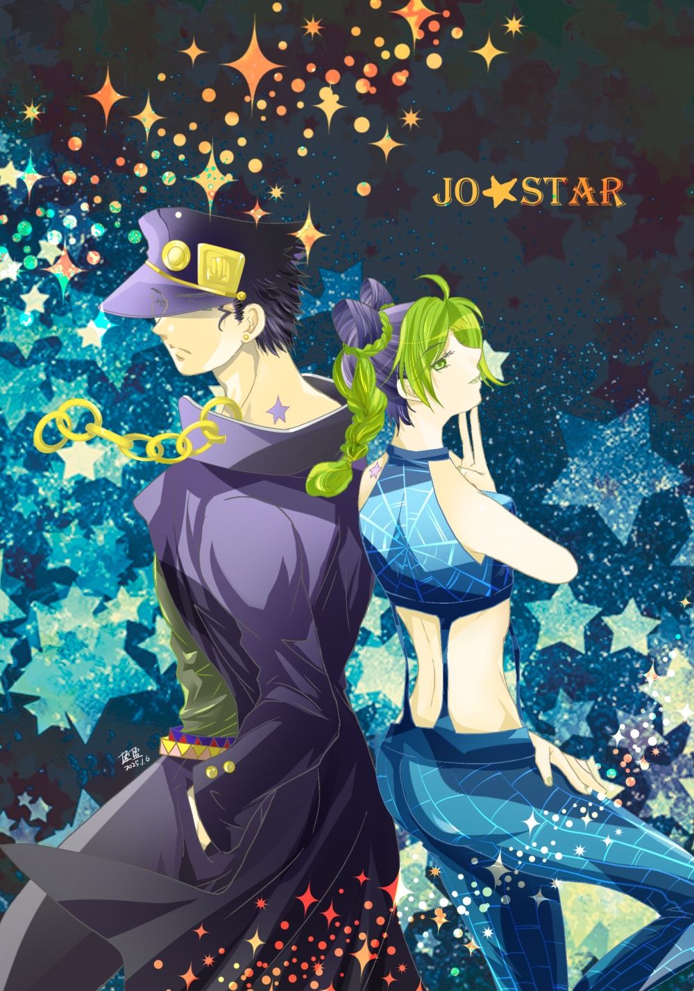 【JOJO歐拉親子/宵星傳奇】燙金/燙銀絲絨膜明信片