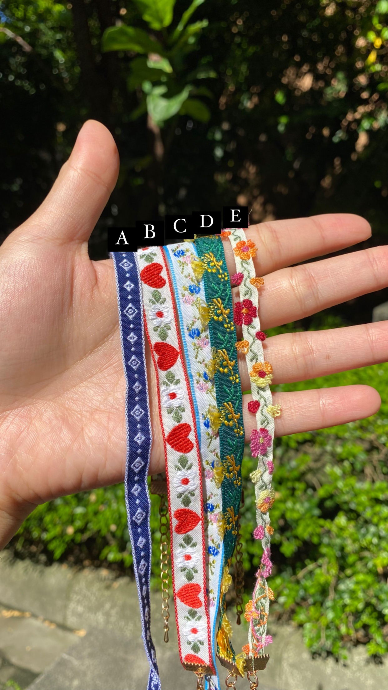 繽紛緞帶頸鍊（A~M）