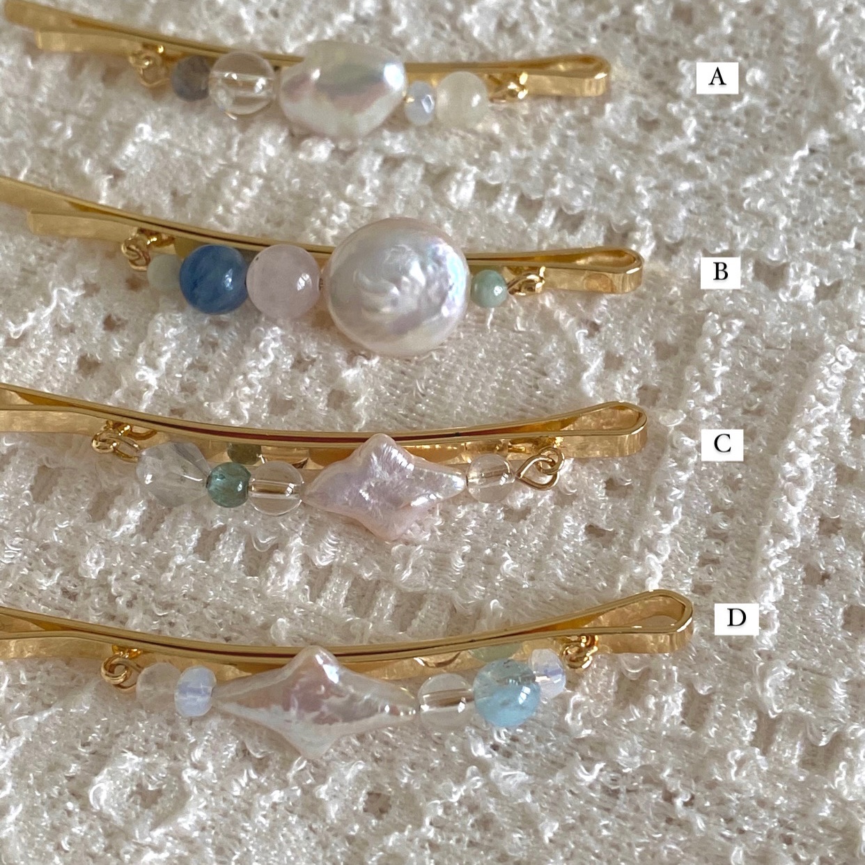 D01 - 夢幻寶石髮夾（彎式）