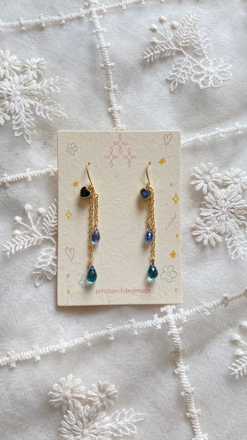 愛心杯子蛋糕珠寶串耳環（多色）