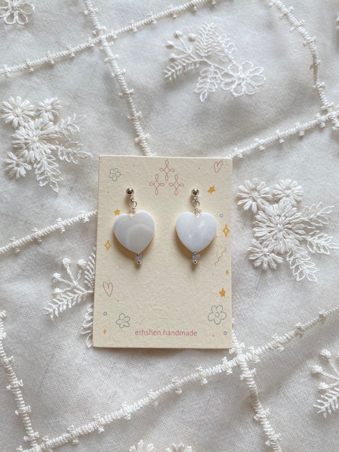 愛心貝殼耳環